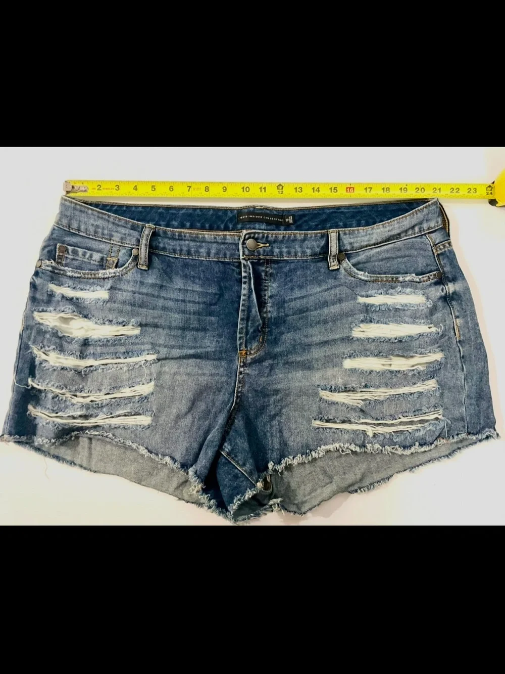Torrid Insider Collection High Rise Heavy Distressed Denim Cutoff Shorts 18